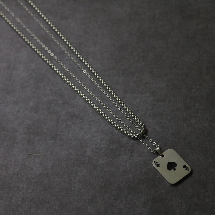 Ace Double Chain (Silver-Black)