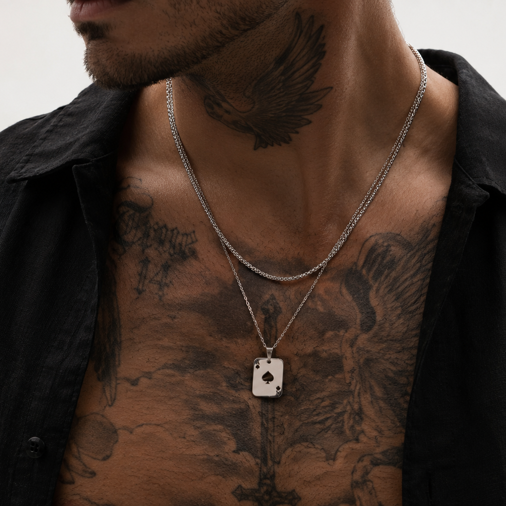 Ace Double Chain (Silver-Black)
