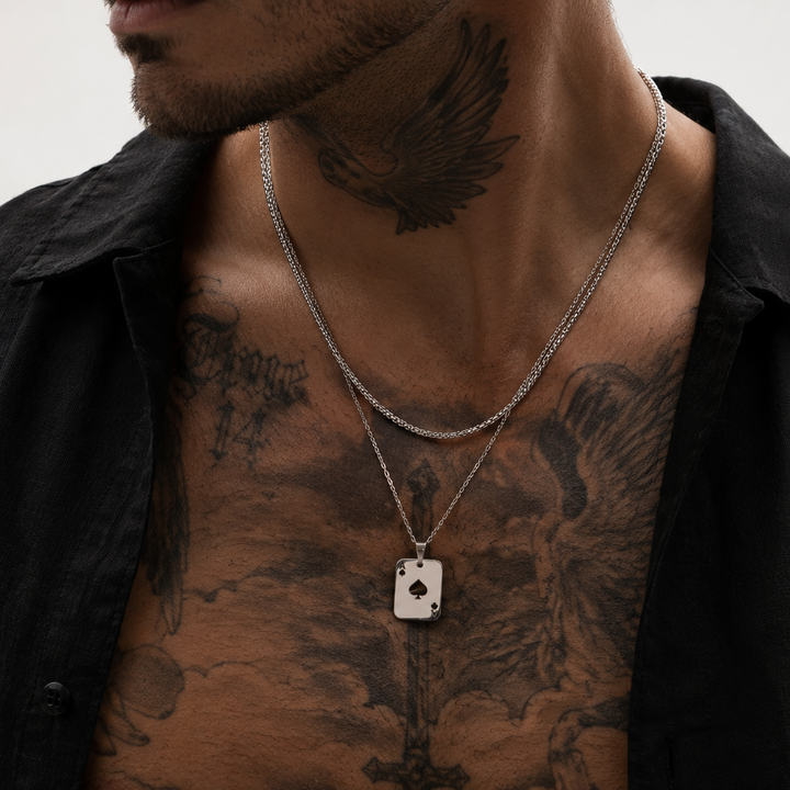 Ace Double Chain (Silver-Black)