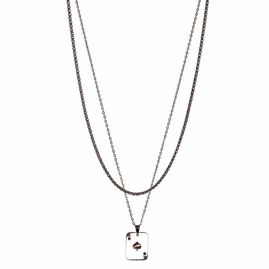 Ace Double Chain (Silver-Black)