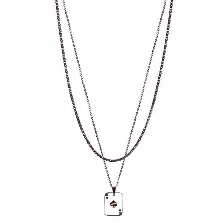 Ace Double Chain (Silver-Black)