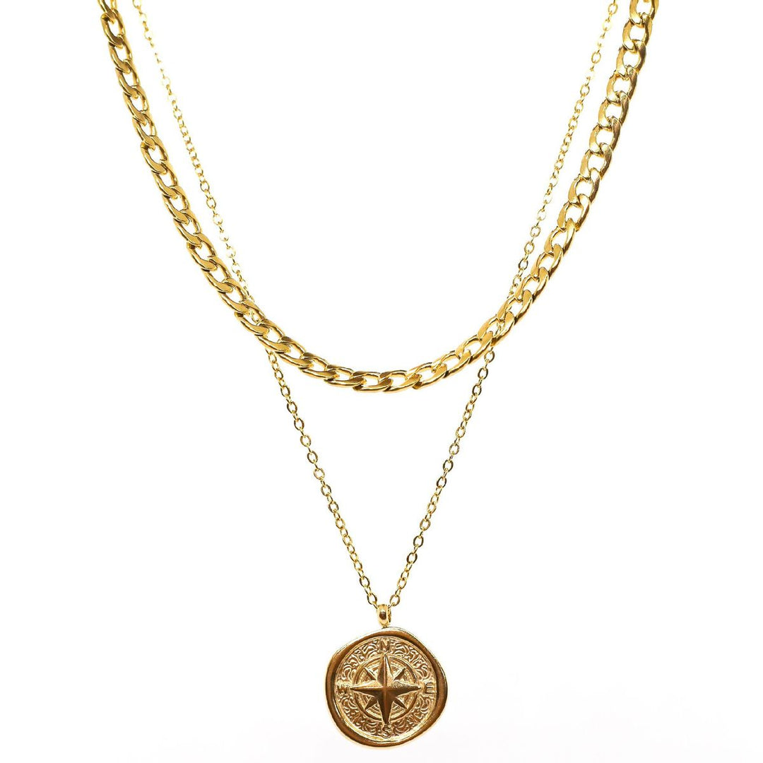 Compass Double Chain (Gold)